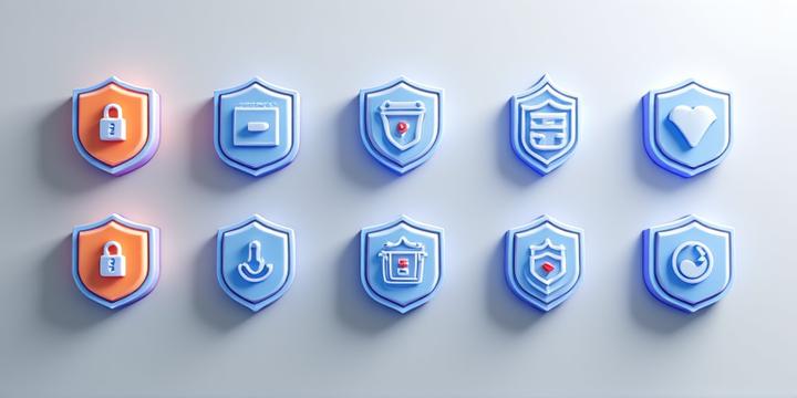 Digital compliance badges and security icons, representing state and federal lending regulations.