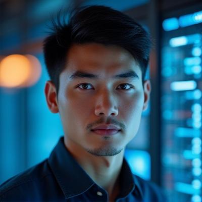 Portrait of Mark Chen, CTO of Momentum Ascent, looking innovative.