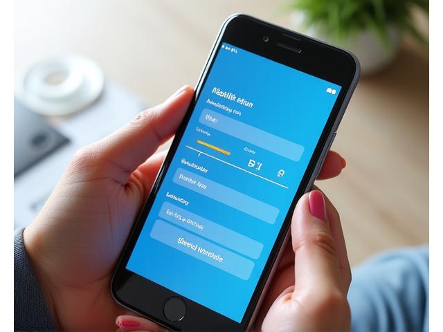 A mobile device showing a simplified loan application form with gig economy specific fields, radiating efficiency and ease-of-use.