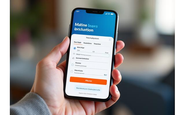 Smartphone displaying online loan application form