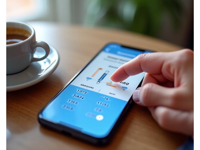 A hand interacting with a mobile phone screen displaying loan sliders