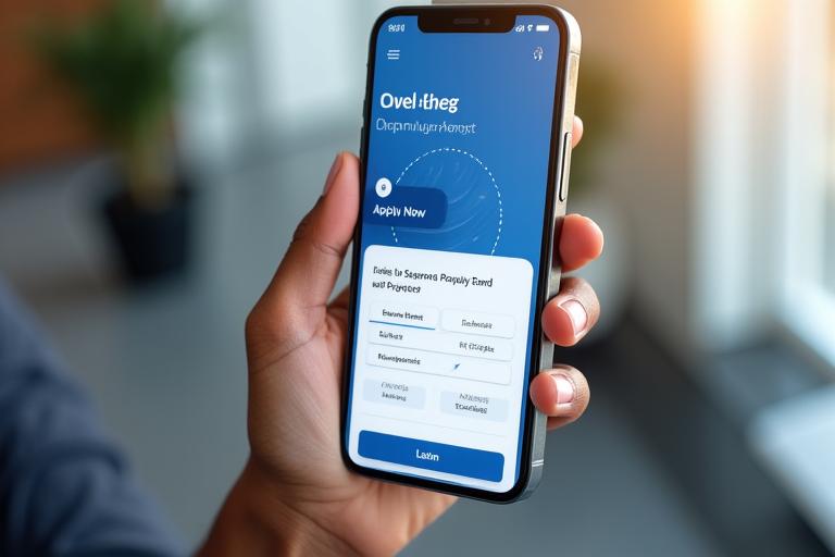Smartphone displaying Momentum Ascent's full-featured mobile loan application interface with loan slider and clear navigation buttons