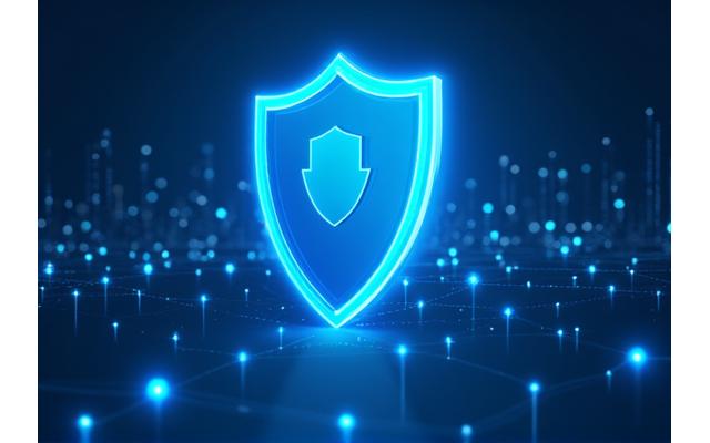 Digital illustration of a shield protecting a server rack, symbolizing platform security and data integrity.